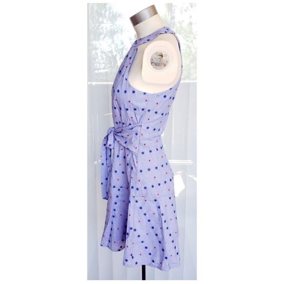 PARKER Stars Dots Tie Waist Sleeveless Mini Dress Sz XS - Picture 4 of 12